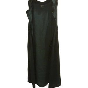 Green Sleeveless Collared Button-Up Tunic Vest Dress